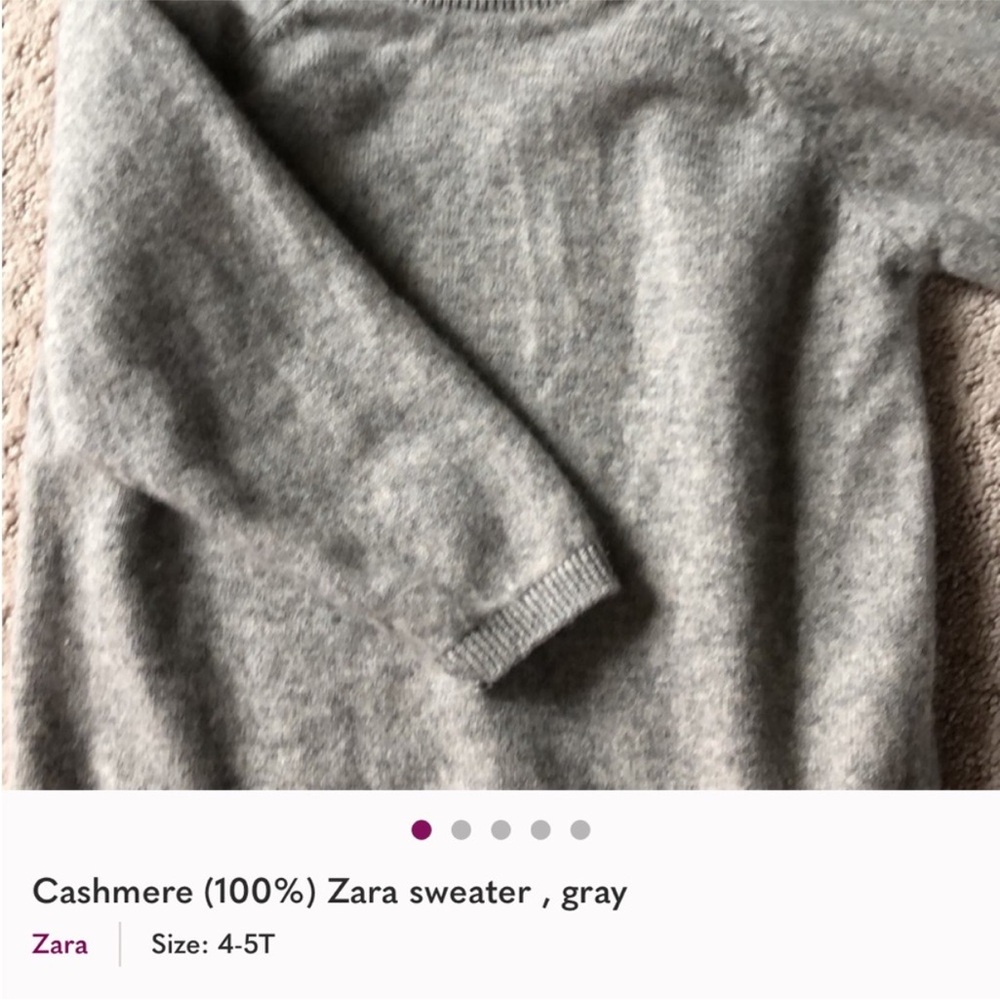 Zara Soft Gray Cashmere Sweater